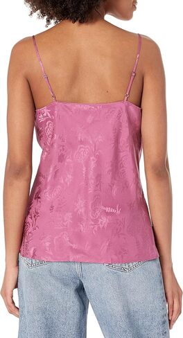 PAIGE Women's Giovanna Cami Damask Floral Cowl Neck Adjustble Straps in Dusty Plum in Saudi Arabia