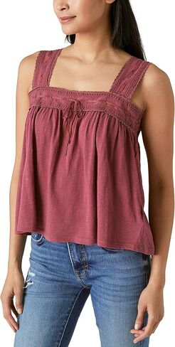 Lucky Brand Women's Square Neck Lace Tank in Saudi Arabia