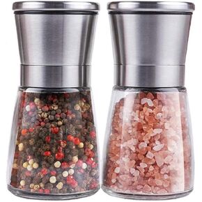 Salt and Pepper Grinder Set, Adjustable Coarseness Salt and Pepper Mills, Refillable Pepper and Salt Shakers with Premium Stainless Steel for Sea Salt, Black Peppercorn, Spices(2 pcs) in Saudi Arabia