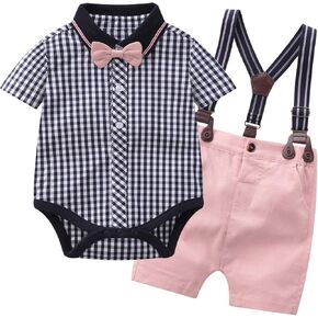 Baby Boys' Shorts Sets Gentleman Overalls Outfits Suits 3-24 Months in Kuwait