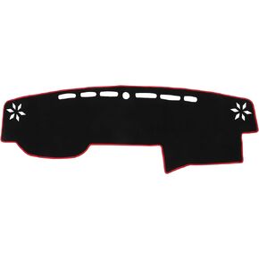 Dashboard Cover Compatible for Toyota 4runner 2015-2019, Non-Slip Polyester Black Red Dash Cover Mat Dash Board Protector Cover