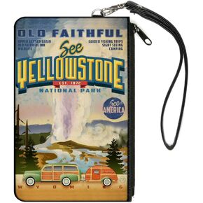 Buckle-Down Zip Wallet Yellowstone Large Accessory, Yellowstone, 8" x 5"