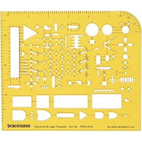 Traceease Electrical Drafting Electrical & Logic Template Drawing Stencil,Designing Template Measuring Ruler