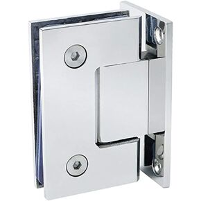 2pcs Heavy Duty 90 Degree Glass Door Cupboard Showcase Cabinet Clamp Glass Shower Doors Hinge Replacement Part Wall-to-Glass,Stainless Steel Brushed Nickel Gold (90 Degree)