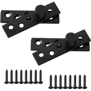 Alise 4-Inch Length Offset-Axes Rotating Hinge 360 Degree Door Pivot Hinge Concealing Up Down Shaft Hinges,JL5100PB-2P Stainless Steel Black Finish 2 Pcs