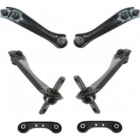TRQ 6 Piece Rear Upper & Lower Control Arm Pair Set LH Driver RH Passenger Sides for Honda Civic