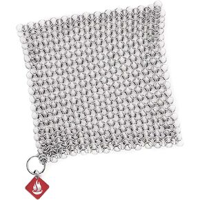 Knapp Made Original 4" Cast Iron Scrubber- Chainmail Scrubber for Cast Iron Pans, Hard Anodized Cookware and Other Pots. Stainless Steel Cast Iron Cleaner.
