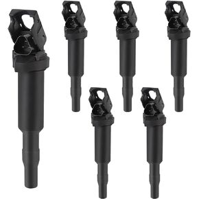Automotive Replacement Ignition Coil Packs - Compatible with BMW Vehicles - 128i 328i 535i 550i 750i X5 X6 M5 M6 Z4 L6 and more (6 Piece)