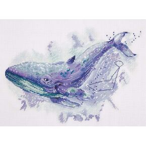 PANNA - Counted Cross Stitch Kit - The Whale Constellation - MT-1961-14 count - Aida - 9.06 x 12.2 inch - DIY kit