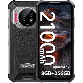 هاتف ذكي متين OUKITEL WP19 غير مقفل، بطارية 21000 مللي أمبير في الساعة، 8 جيجابايت 256 جيجابايت، أندرويد 12، كاميرا 64 ميجابكسل، رؤية ليلية 20 ميجابكسل، 6.78 بوصة FHD + هاتف متين، هاتف محمول مقاوم للماء غير مقفل 4G ثنائي الشريحة OTG NFC in Kuwait