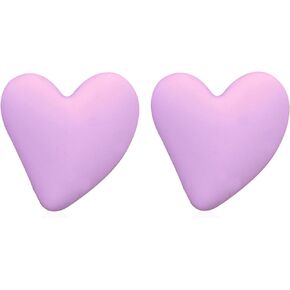 Geometric Large Heart Earrings for Women Girls Candy Solid Color Big Love Acrylic Geometric Stud Valentines Day Gifts Valentine's Day
