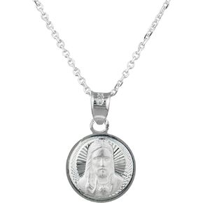 925 Sterling Silver Saint Benedict, Saint Christopher, Saint Lazarus, Saint Jude, Saint Michael and Jesus Head Religious Charm Medallion Pendant with 18 Inch Link Necklace