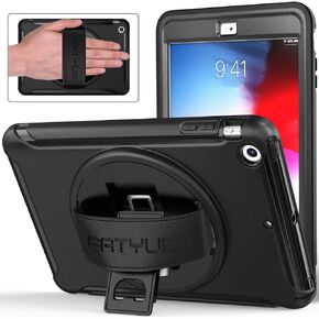 BATYUE iPad Mini 6 Case 8.3" 2021 with Pencil Holder [360 Rotating Hand Strap] & Stand, Drop-Proof Kids Case for iPad Mini 6th Gen 8.3'' inch (Colourful Pink)