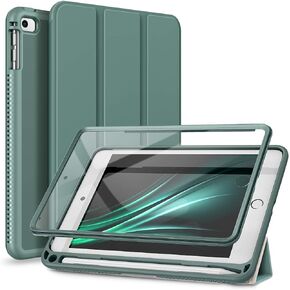 SURITCH Case for iPad Mini 4/iPad Mini 5,[Built-in Screen Protector][Pencil Holder] Full Body Trifold Stand Protective Case Smart Cover with Auto Wake/Sleep for Apple iPad Mini 4/5 7.9"-Purple Marble