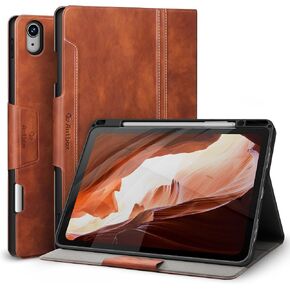 Antbox for iPad Air 13 inch Case M2 (2024), Built-in Pencil Holder, Fully Supports Pencil Pro and Pencil (USB-C), Auto Sleep/Wake Function PU Leather iPad Air 13'' Cover (Brown)