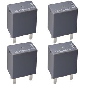 Relay 15328866 (Set of 4), 4-Pin High Power Relay - 12VDC 20A 4 Terminal Multi-Use Relay 8385, Compatible for GM GMC Buick Chevy Vehicle