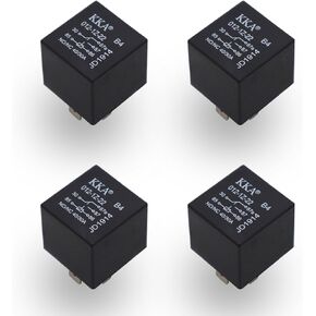 4 PCS 40A Automotive Relay, 12V 5-pin Relay Without Backrest, Multi-Purpose Car Starter Adapter Replacement, Car Motor System Plug, Universal for Most Cars, Trucks, SUVs (Black)