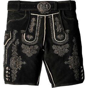 Lederhosen Men - Authentic German Bavarian and Oktoberfest Costume for Men - Genuine Leather