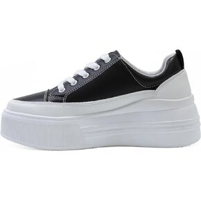 Women's Lace Up High Platform Sneaker, Classic Trendy Fashion PU Shoe