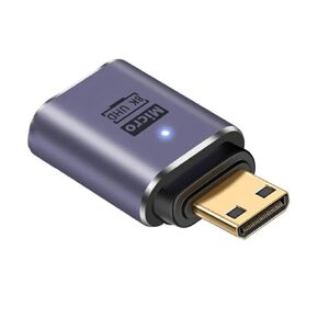 chenyang Mini HDMI 2.1 Converter Adapter,Mini HDMI Male to HDMI Female 90 Degree Down Angled UHD Extension Converter Adapter