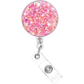 Retractable Badge Holder with ID Clip,Retractable Badge Reels,Nurse Badge Reel for Nurse,Volunteer,Teacher,Student (Cherry)