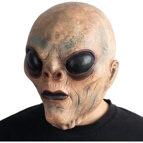 PartyHop Alien Mask ET Dress Up Latex Full Head Scary Horror Mask Extraterrestrial Fancy Dress for Halloween Carnival Costume Party