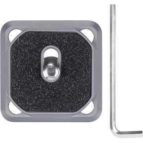 FANAUE CP-01 Camera Clip QR Mount Plate 38mm Square has 1/4 inch Screw, Quick Release Plate Compatible with Arca Swiss/RRS Tripod Ball Head Adapter to Shoulder Strap Quick Switch with 4 Safety Holes.