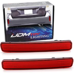 iJDMTOY Red Lens Rear Bumper Reflector Lenses Compatible With 2012-2017 Toyota Prius V & 2014-2016 Scion tC, OE-Spec LH RH Assembly