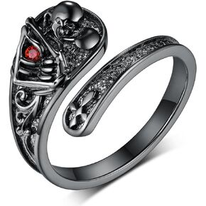 Skull Spoon Rings for Women 925 Sterling Silver Spoon Ring Gothic Skull Ring Gothic Jewelry Gifts for Women Couples
