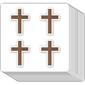Cross Christian Stickers 1in for Scrapbooking, Arts, Craft, Kids DIY, Journals 80-Pack