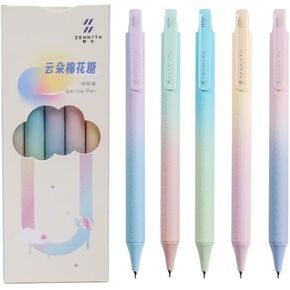 Gel Pens, 5Pcs Pens 0.5mm Fine Point Smooth Writing Pen, Quick Dry Black Ink Pens for Journaling Note Taking, Cute Office School Supplies Gifts for Women Men