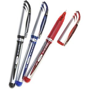 Pentel Energel stick Liquid Gel Pen, 0.5mm, Fine Line, Needle Tip, Black.blue.red Ink-value set of 3 (with Values Japan Original Discription of Goods)