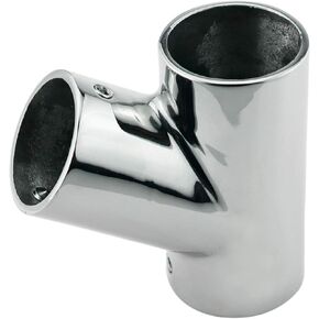 316 Stainless Steel Polished Marine Grade Handrail Fitting 60° Deck Hand Tee for 1-1/4 inch Tube/Pipe of Boat Marine Solid（1PC）
