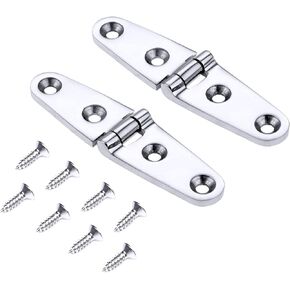 Boat Stamped Strap Hinge Stainless Steel Marine Deck Strap Door Hinges 4" x 1" Pair