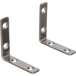 Seachoice Marine-Grade 90-Degree Angle Bracket, Polished 304 Stainless Steel, 2-3/8 in. X 1/2 in., Pack of 2