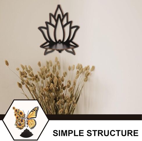 أرفف زاوية خشبية من MAGICLULU Lotus، أرفف زاوية جدارية على شكل زهور، أرفف خشبية عائمة، أرفف تعليق على الحائط من الكريستال، لتزيين المكاتب المنزلية وغرفة المعيشة in Saudi Arabia