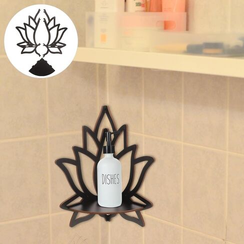 أرفف زاوية خشبية من MAGICLULU Lotus، أرفف زاوية جدارية على شكل زهور، أرفف خشبية عائمة، أرفف تعليق على الحائط من الكريستال، لتزيين المكاتب المنزلية وغرفة المعيشة in Saudi Arabia
