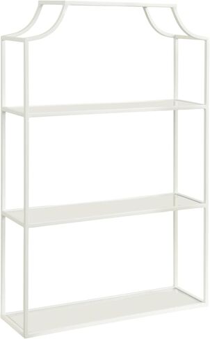 Kate and Laurel Ciel Three-Tiered Wall Shelf, 21 x 30, White, Decorative Floating Shelf Storage and Wall Organizer for Over Toilet Storage Bathroom Display in Saudi Arabia