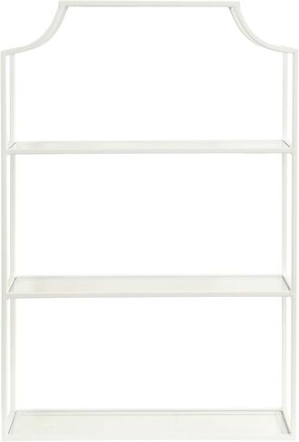 Kate and Laurel Ciel Three-Tiered Wall Shelf, 21 x 30, White, Decorative Floating Shelf Storage and Wall Organizer for Over Toilet Storage Bathroom Display in Saudi Arabia
