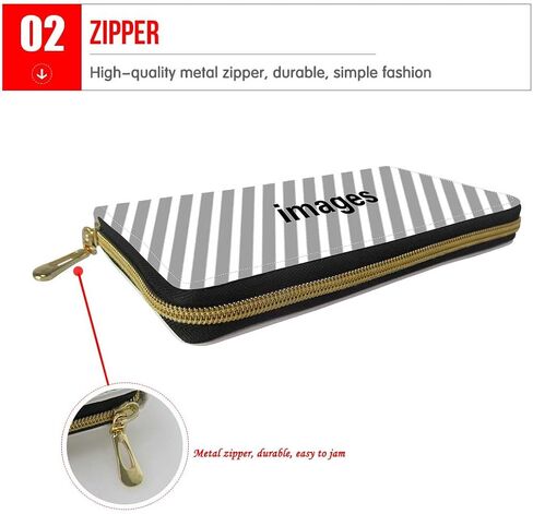FOR U DESIGNS Fashion Women Pu Leather Purse Simple Polka Dot Black Zipper Wallet Passport Holder in Saudi Arabia