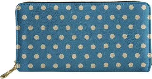 FOR U DESIGNS Fashion Women Pu Leather Purse Simple Polka Dot Black Zipper Wallet Passport Holder in Saudi Arabia