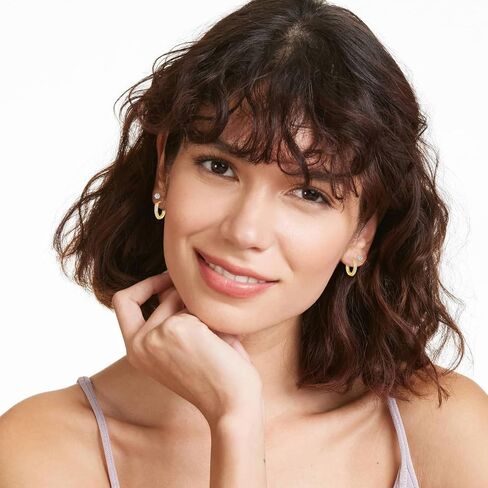 BMMYE 8-10 أزواج من الأقراط الذهبية والفضية للنساء العصرية الأنيقة المكعبة من الزركونيا مجموعة أقراط لا تسبب الحساسية in Saudi Arabia