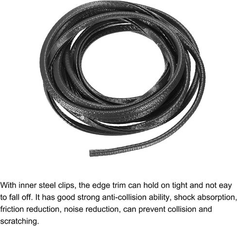 uxcell Edge Trim Black U Shape Edge Protector Rubber with Steel Clips Fits 1/64"-1/16" Edge 14.76Ft/4.5Meter Length Door Edge Guards in Saudi Arabia