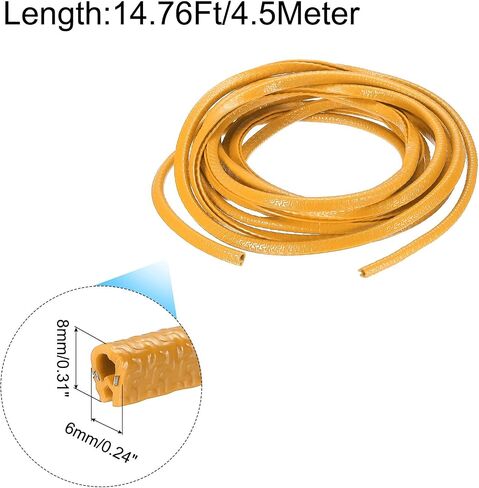 uxcell Edge Trim Black U Shape Edge Protector Rubber with Steel Clips Fits 1/64"-1/16" Edge 14.76Ft/4.5Meter Length Door Edge Guards in Saudi Arabia