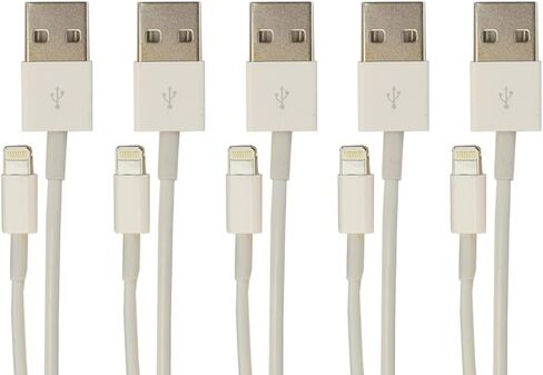كابل VisionTek Lightning إلى USB أبيض بطول 1 متر، 5 حزم - 900759 in Kuwait