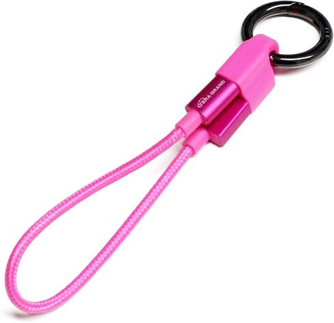 Apple MFi Certified Keychain Braided Lightning Cable for iPhone 14/13/12/11 Pro Pro Max Plus Mini, SE XS Max XR X, 8/7/6 Plus, iPad, AirPods, Pink in Saudi Arabia