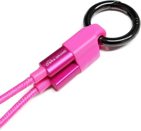 Apple MFi Certified Keychain Braided Lightning Cable for iPhone 14/13/12/11 Pro Pro Max Plus Mini, SE XS Max XR X, 8/7/6 Plus, iPad, AirPods, Pink in Saudi Arabia