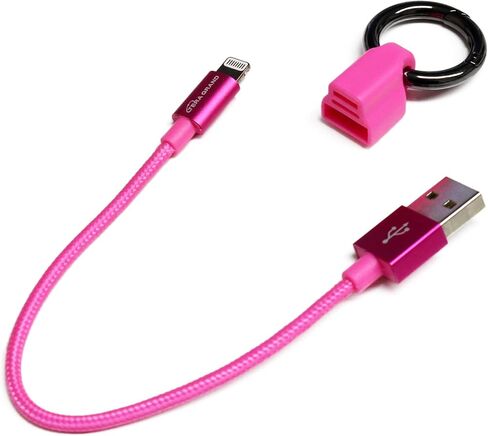 Apple MFi Certified Keychain Braided Lightning Cable for iPhone 14/13/12/11 Pro Pro Max Plus Mini, SE XS Max XR X, 8/7/6 Plus, iPad, AirPods, Pink in Saudi Arabia