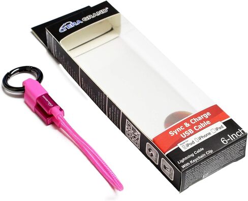 Apple MFi Certified Keychain Braided Lightning Cable for iPhone 14/13/12/11 Pro Pro Max Plus Mini, SE XS Max XR X, 8/7/6 Plus, iPad, AirPods, Pink in Saudi Arabia