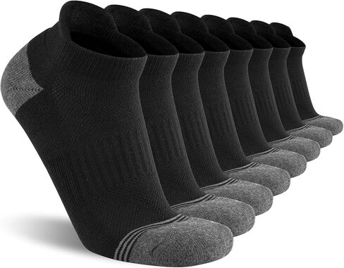 COOVAN Mens Ankle Cotton Socks 8 Pairs Cushioned Breathable Running Socks Athletic Anti-Blister Sports Running Socks in Kuwait